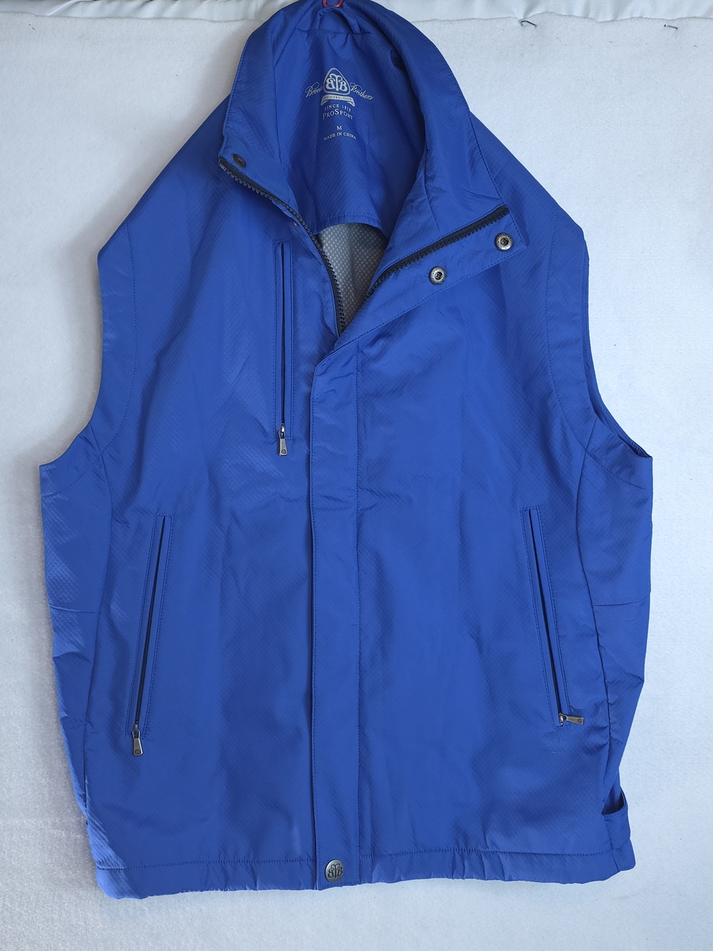 Brooks Brothers ProSport Country Club Blue Full Zip Golf Vest Mens M